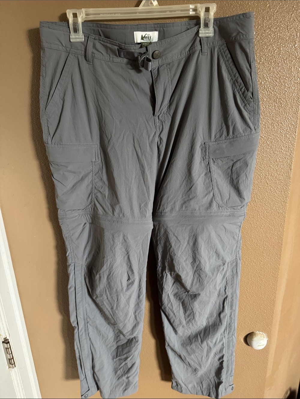 REI women’s 12 petite  Gray Cargo Zip-Off hiking outdoor Pants